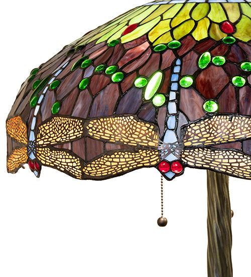 Meyda Lighting Lighting 27" High Tiffany Hanging Head Dragonfly Table Lamp