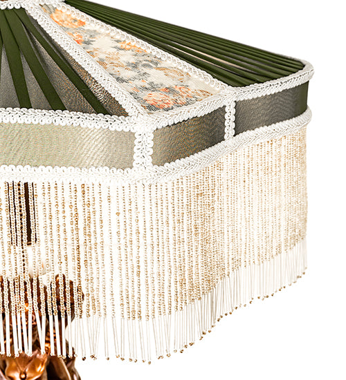 Meyda Lighting Lighting 28" High Fabric & Fringe Persian Table Lamp