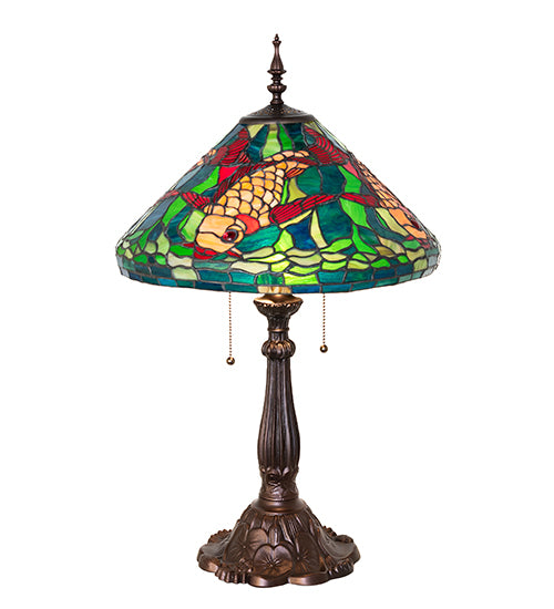 Meyda Lighting Lighting 28" High Tiffany Koi Table Lamp