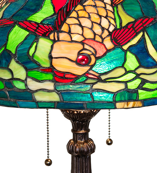 Meyda Lighting Lighting 28" High Tiffany Koi Table Lamp