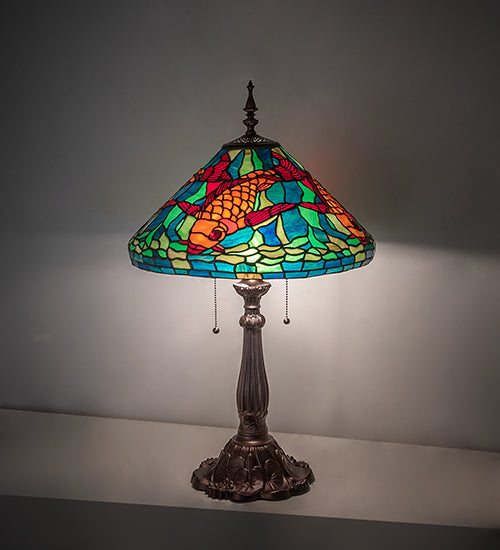 Meyda Lighting Lighting 28" High Tiffany Koi Table Lamp