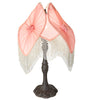 Meyda Lighting Lighting 31" High Fabric & Fringe Pink Pontiff Table Lamp