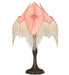 Meyda Lighting Lighting 31" High Fabric & Fringe Pink Pontiff Table Lamp
