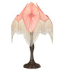 Meyda Lighting Lighting 31" High Fabric & Fringe Pink Pontiff Table Lamp