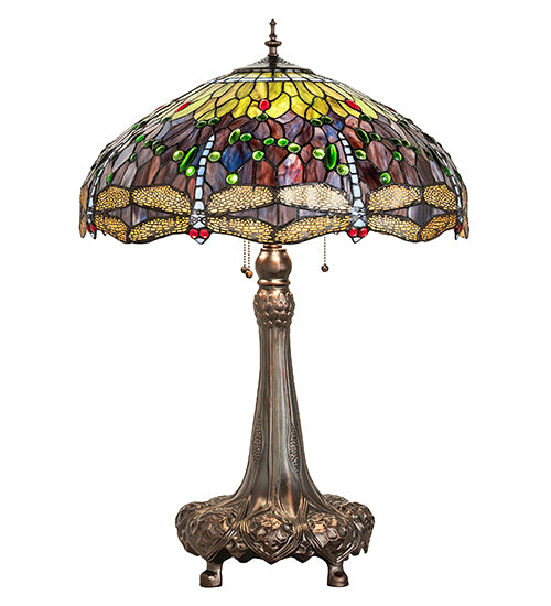 Meyda Lighting Lighting 31" High Tiffany Hanginghead Dragonfly Table Lamp
