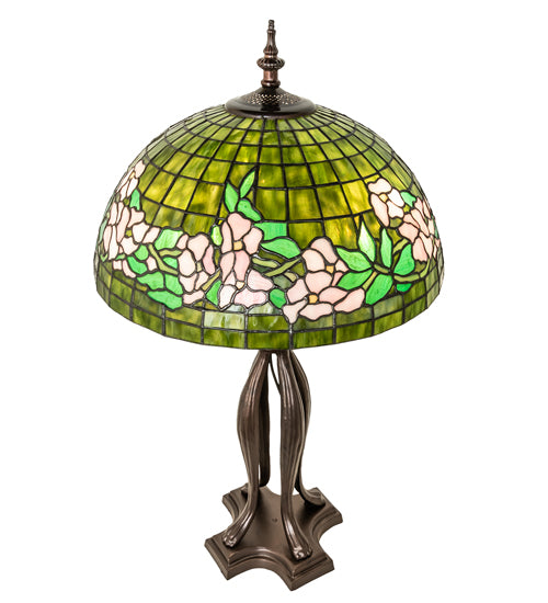 Meyda Lighting Lighting 33" High Tiffany Banded Dogwood Table Lamp