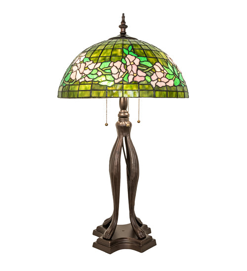 Meyda Lighting Lighting 33" High Tiffany Banded Dogwood Table Lamp
