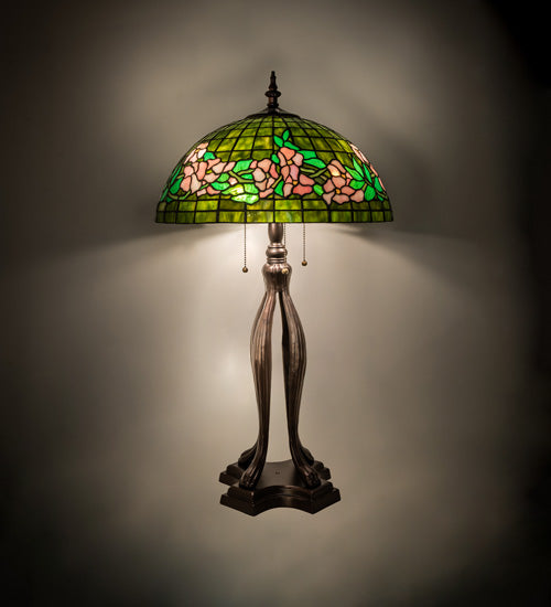 Meyda Lighting Lighting 33" High Tiffany Banded Dogwood Table Lamp