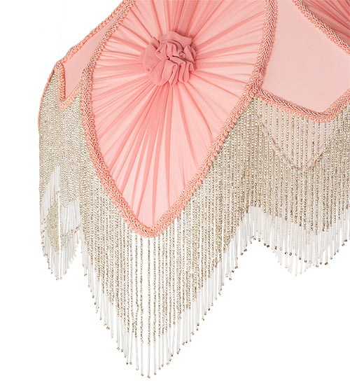 Meyda Lighting Lighting 34" High Fabric & Fringe Pink Pontiff Table Lamp