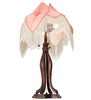 Meyda Lighting Lighting 34" High Fabric & Fringe Pink Pontiff Table Lamp