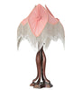 Meyda Lighting Lighting 34" High Fabric & Fringe Pink Pontiff Table Lamp