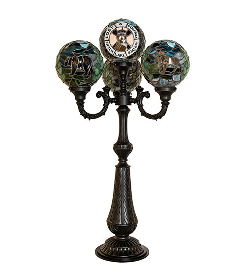 Meyda Lighting Lighting 41" High Personalized Otter Lake Station 4 Light Table Lamp