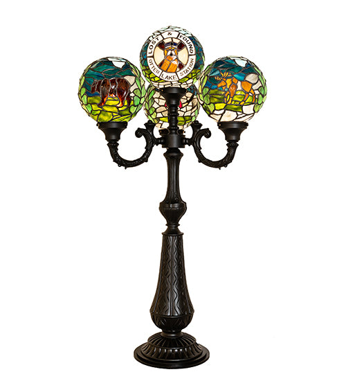 Meyda Lighting Lighting 41" High Personalized Otter Lake Station 4 Light Table Lamp