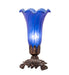 Meyda Lighting Lighting 8" High Blue Tiffany Pond Lily Victorian Accent Lamp