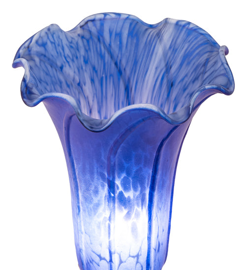 Meyda Lighting Lighting 8" High Blue Tiffany Pond Lily Victorian Accent Lamp