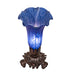 Meyda Lighting Lighting 8" High Blue Tiffany Pond Lily Victorian Accent Lamp