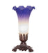 Meyda Lighting Lighting 8" High Blue/White Pond Lily Victorian Mini Lamp