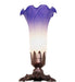 Meyda Lighting Lighting 8" High Blue/White Pond Lily Victorian Mini Lamp
