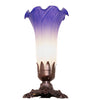 Meyda Lighting Lighting 8" High Blue/White Pond Lily Victorian Mini Lamp