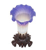 Meyda Lighting Lighting 8" High Blue/White Pond Lily Victorian Mini Lamp