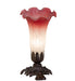 Meyda Lighting Lighting 8" High Pink/White Tiffany Pond Lily Victorian Accent Lamp