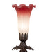 Meyda Lighting Lighting 8" High Pink/White Tiffany Pond Lily Victorian Accent Lamp