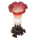 Meyda Lighting Lighting 8" High Pink/White Tiffany Pond Lily Victorian Accent Lamp