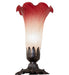 Meyda Lighting Lighting 8" High Pink/White Tiffany Pond Lily Victorian Accent Lamp