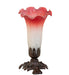 Meyda Lighting Lighting 8" High Pink/White Tiffany Pond Lily Victorian Accent Lamp