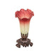 Meyda Lighting Lighting 8" High Seafoam/Cranberry Pond Lily Victorian Mini Lamp