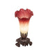 Meyda Lighting Lighting 8" High Seafoam/Cranberry Pond Lily Victorian Mini Lamp