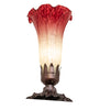 Meyda Lighting Lighting 8" High Seafoam/Cranberry Pond Lily Victorian Mini Lamp