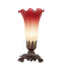 Meyda Lighting Lighting 8" High Seafoam/Cranberry Pond Lily Victorian Mini Lamp