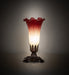 Meyda Lighting Lighting 8" High Seafoam/Cranberry Pond Lily Victorian Mini Lamp