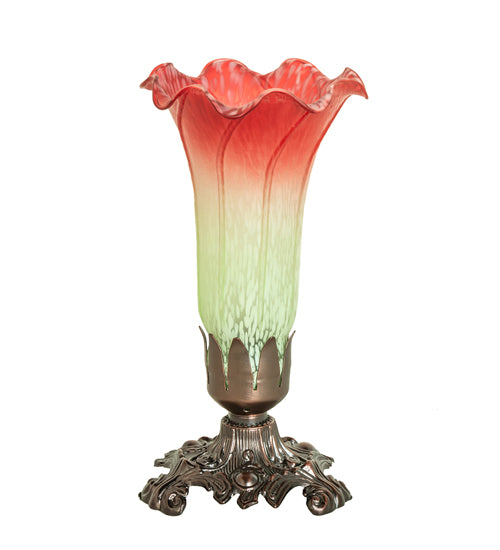 Meyda Lighting Lighting 8" High Seafoam/Cranberry Victorian Accent Lamp