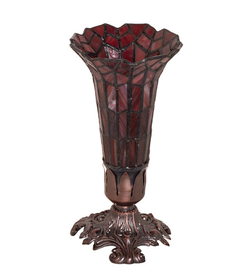 Meyda Lighting Lighting 8" High Stained Glass Pond Lily Victorian Accent Lamp