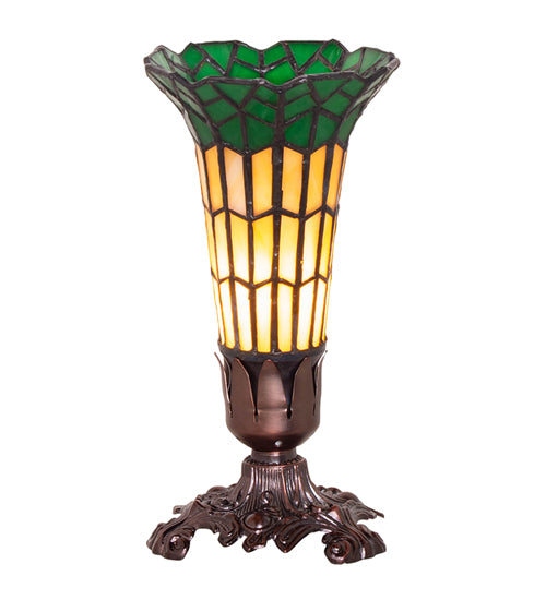 Meyda Lighting Lighting 8" High Stained Glass Pond Lily Victorian Accent Lamp