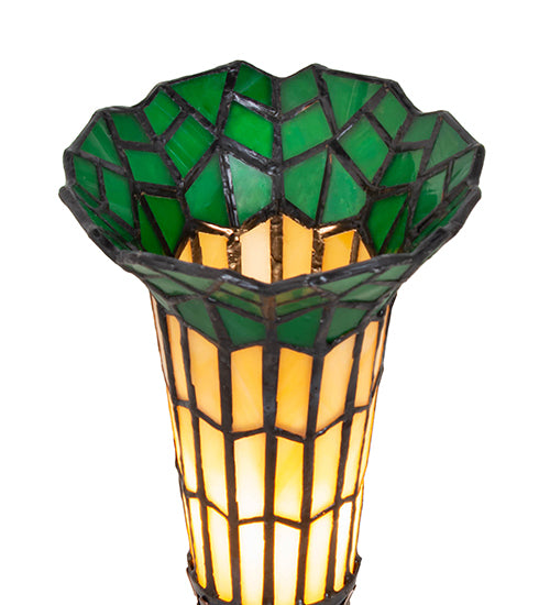 Meyda Lighting Lighting 8" High Stained Glass Pond Lily Victorian Accent Lamp