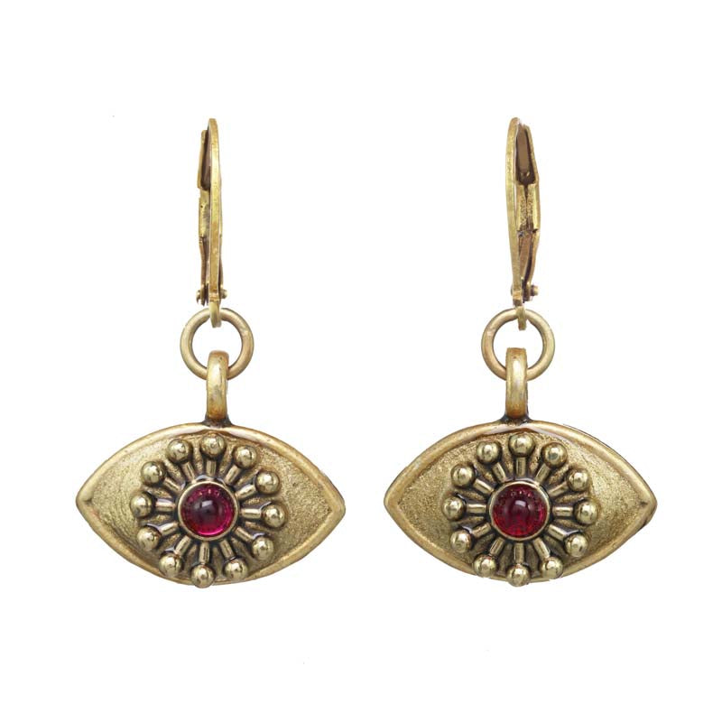 Michal Golan Jewelry Michal Golan Gold and Garnet Eye Earrings
