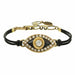 Michal Golan Jewelry Michal Golan Medium black evil eye bracelet w/ crystal center & edges, handmade at Michal Golan Studios USA