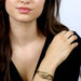 Michal Golan Jewelry Michal Golan Medium gold evil eye cuff bracelet w/ crystal center & edges, handmade at Michal Golan Studios USA