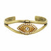 Michal Golan Jewelry Michal Golan Medium gold evil eye cuff bracelet w/ crystal center & edges, handmade at Michal Golan Studios USA