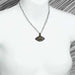 Michal Golan Jewelry Michal Golan Medium turquoise evil eye necklace with black crystal center & edges on double strand chain, handmade at Michal Golan Studios USA