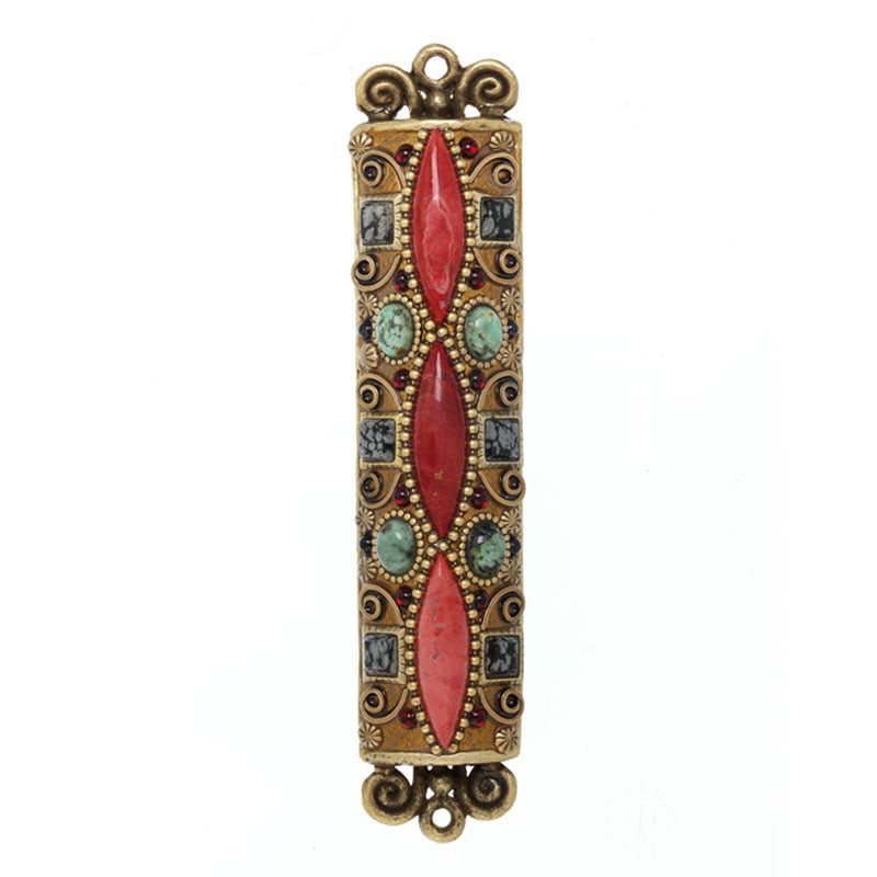 Michal Golan Judaica Michal Golan Mezuzah in Red Stone