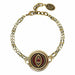 Michal Golan Jewelry Michal Golan Round red evil eye bracelet on double chain, handmade at Michal Golan studios USA
