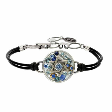 Michal Golan Judaica Michal Golan Silver and Blue Star of David Bracelet