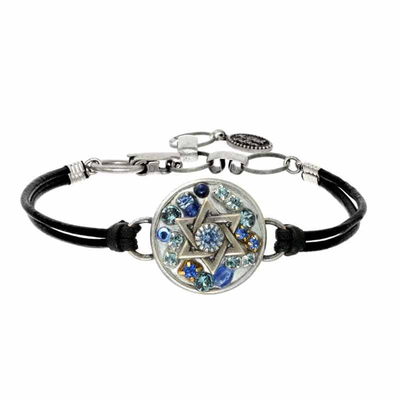 Michal Golan Judaica Michal Golan Silver and Blue Star of David Bracelet
