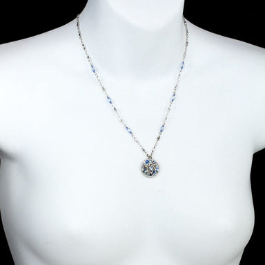 Michal Golan Judaica Michal Golan Silver and Blue Star of David Necklace