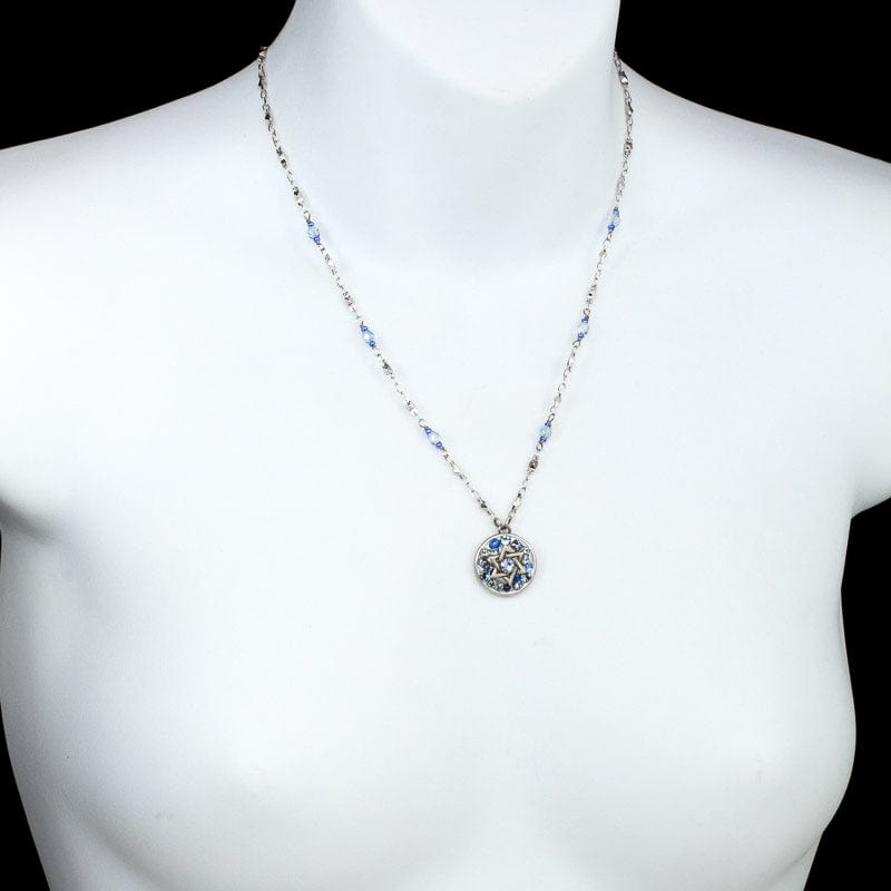 Michal Golan Judaica Michal Golan Silver and Blue Star of David Necklace