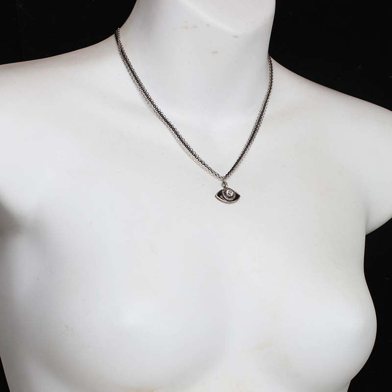 Michal Golan Jewelry Michal Golan Small Black and Crystal Eye Necklace